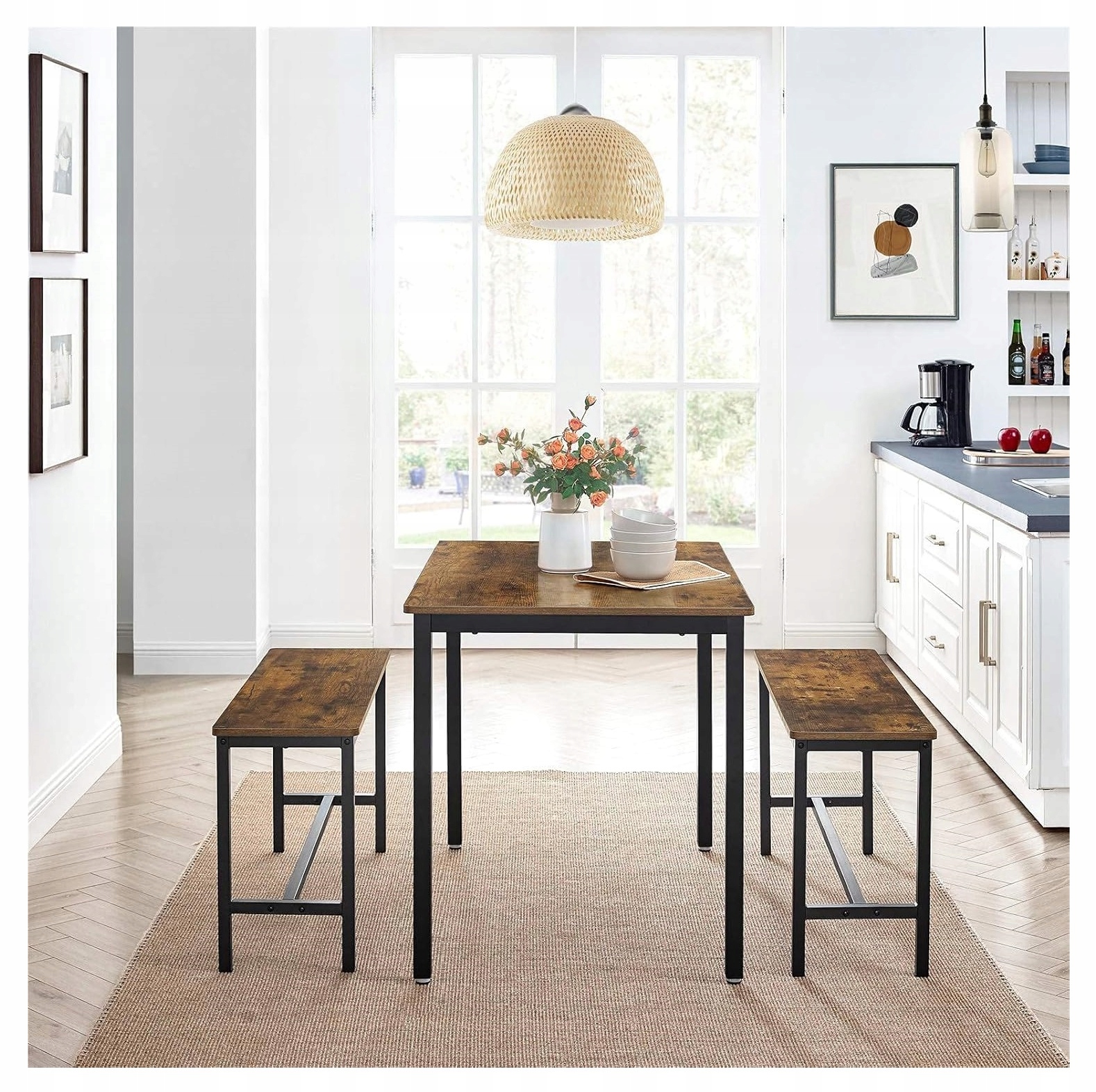 Jedálenský set stôl lavičky stolík lavička do kuchyne komplet