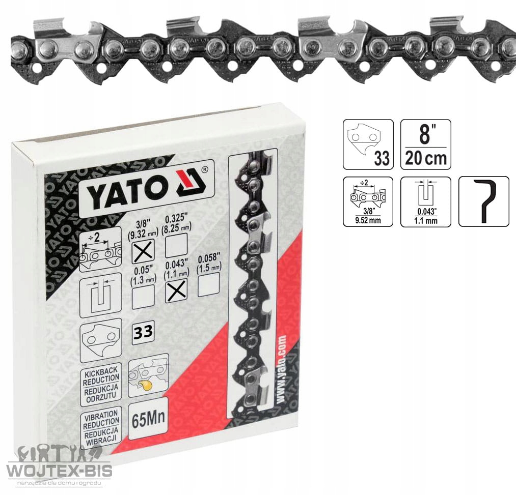 

Łańcuch do pilarki 3/8' x 1,1mm 33 ogn. 8'