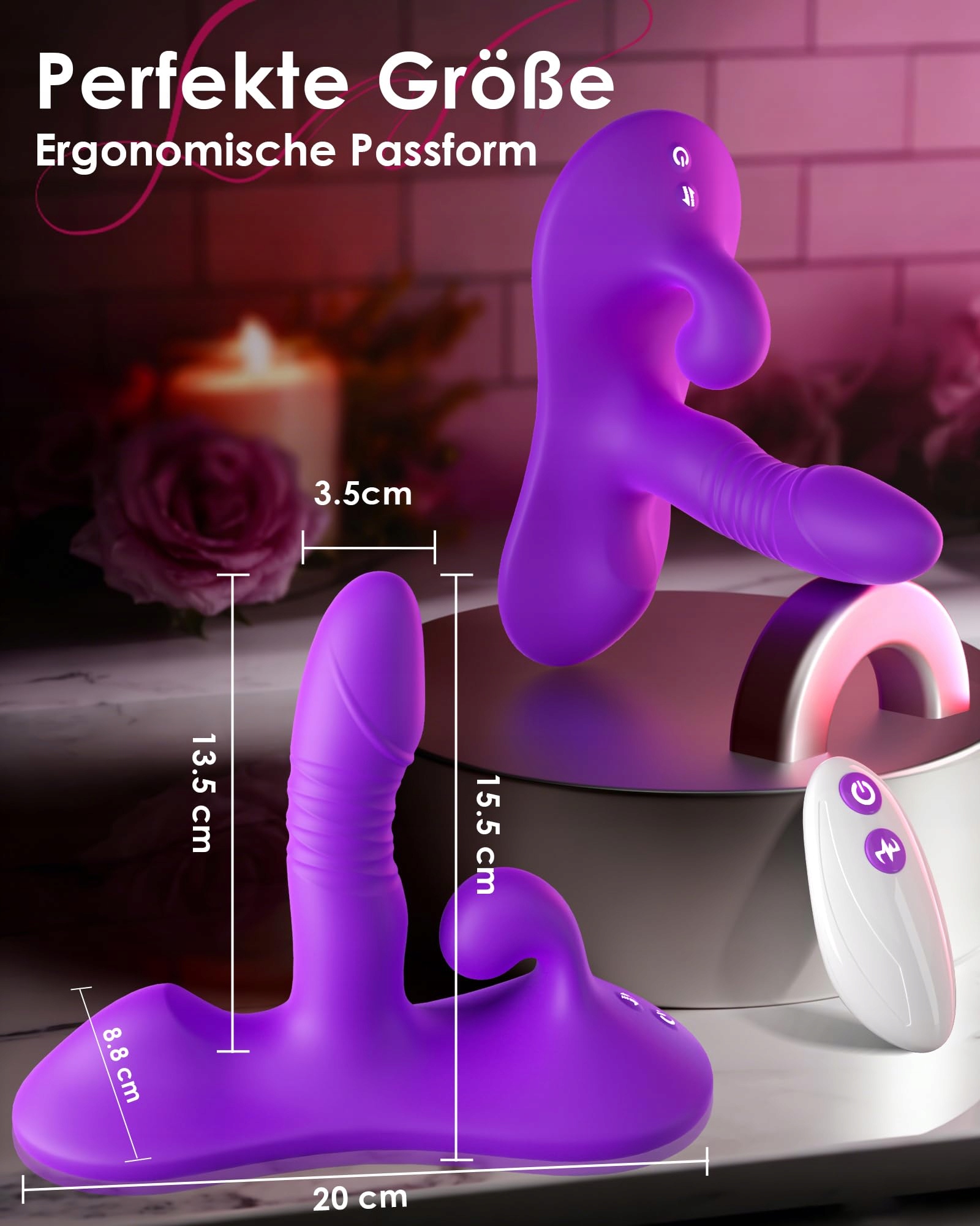 AUFSITZ DILDO Wibrator Dla Kobiet Z 9 Funkcjami Wibracji I Tarcia — miniatura 6