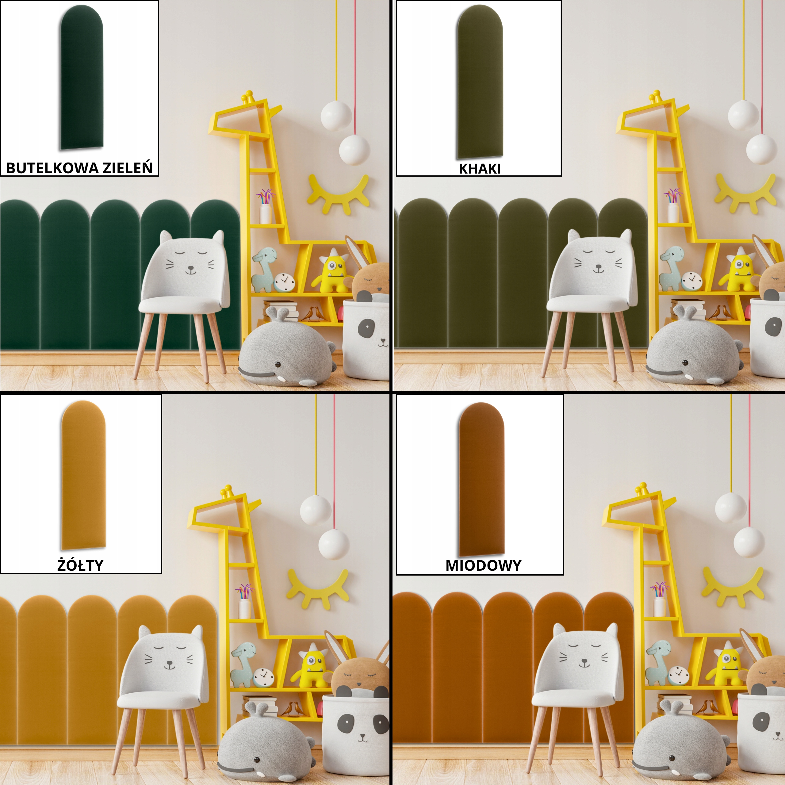 Panele Ścienne Tapicerowane PŁOTEK 20x60 Kolor RÓŻOWY Welur Płotki Miękkie Grubość 4 cm