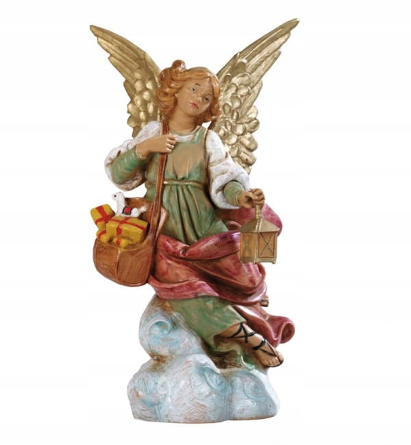 Figura do betlému od firmy Fontanini – Anděl s dárky, pro figurky o výšce 12 cm