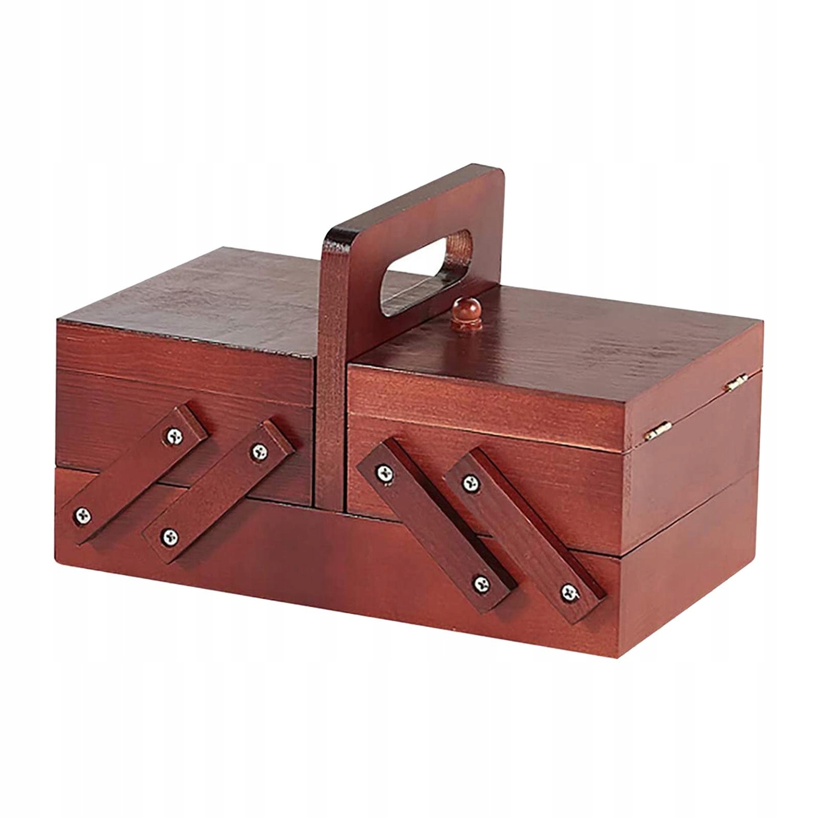 Premium Wood Sewing Box Organizer, igły, , 14193028394 Allegro.pl