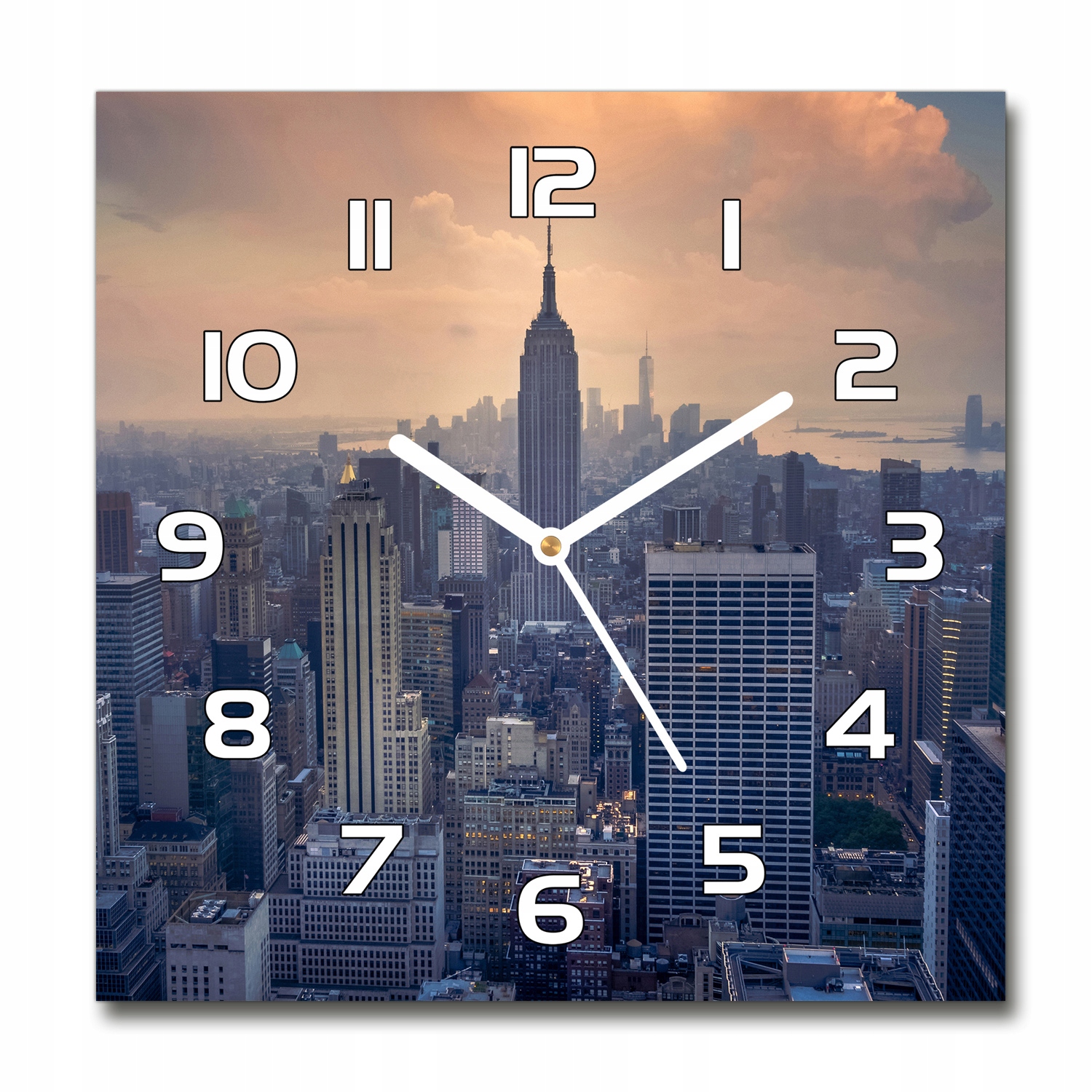 

Zegar szklany kwadratowy Manhattan Nowy Jork 30x30