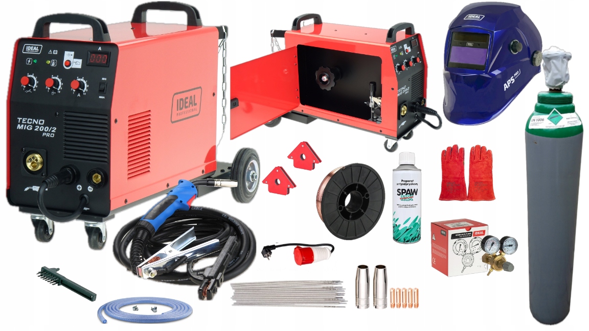 @spawarka Migomat Ideal Tecnomig 200/2 Pro Igbt Mma 230/400V Zestaw duży