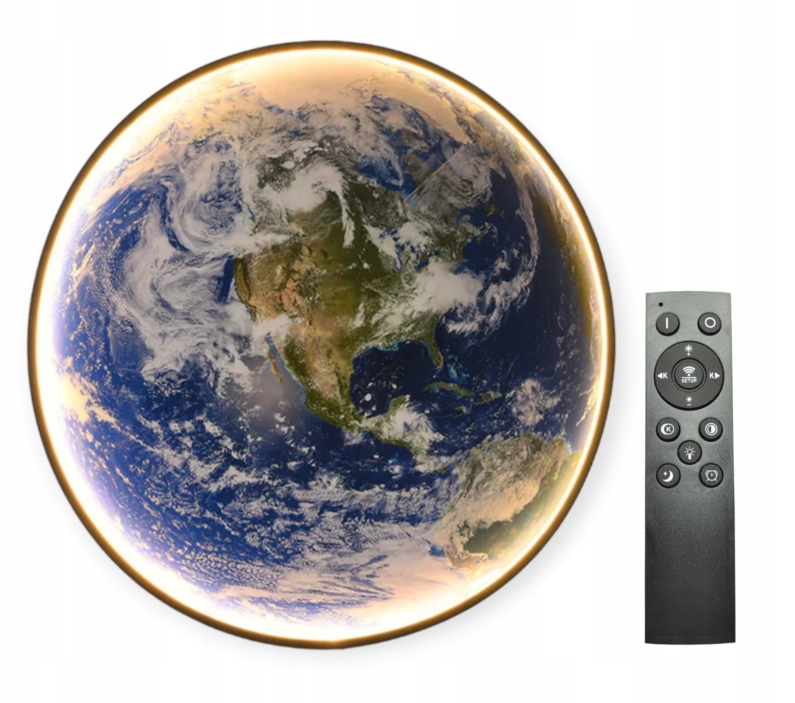 Stropné Svietidlo Zem 40 cm Dekoratívna nástenná lampa ovládaná diaľkovým ovládačom Earth