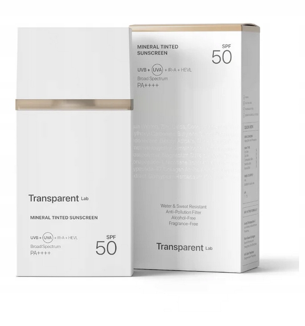 Transparent Lab Tinted Sunscreen Light mineralny krem z filtrem Spf 50