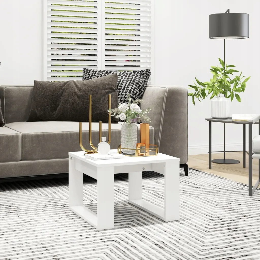 vidaXL Odkládací stolek bílý 50 x 50 x 35 cm kompozitní dřevo