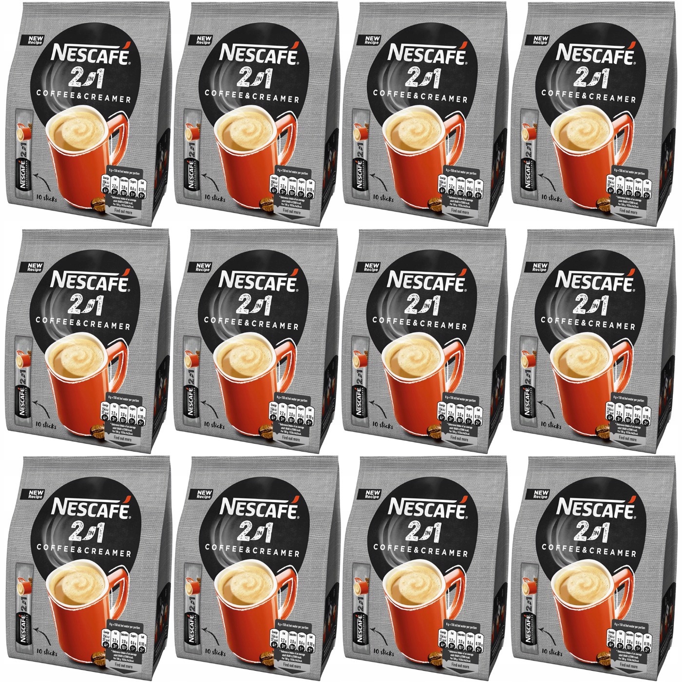 Levně Nescafe instantní Káva 2v1 smetana 80g 10x8g x 12 kusů