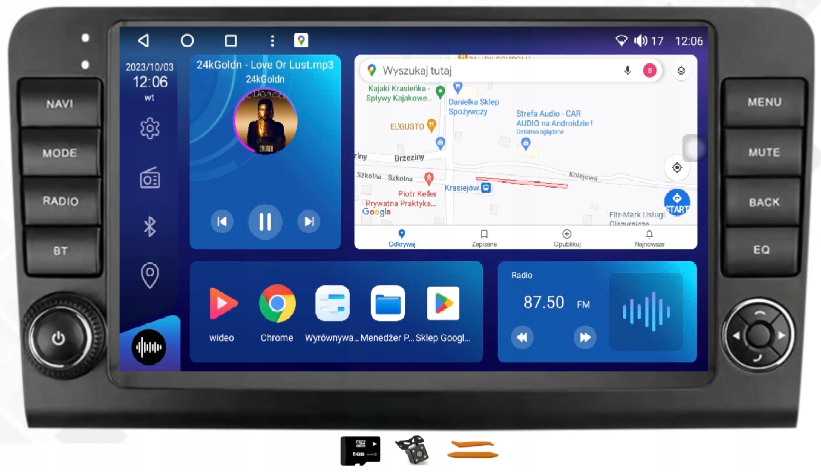 Radio Android Nawigacja Qled Carplay Lte Gps Mercedes ML W164 Gl X164 05-11