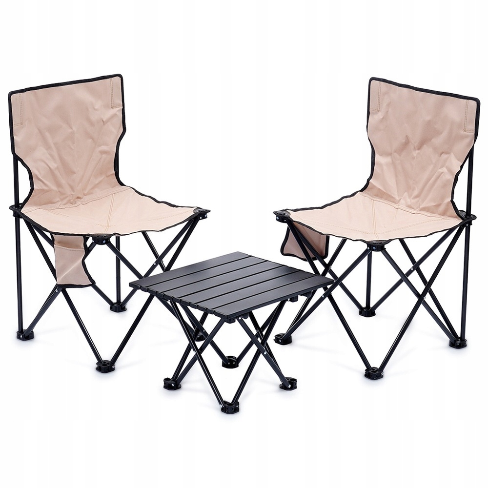 Zestaw Mebli Turystycznych Krzesła Ogrodowe Ze Stolikiem Na Biwak 3 El