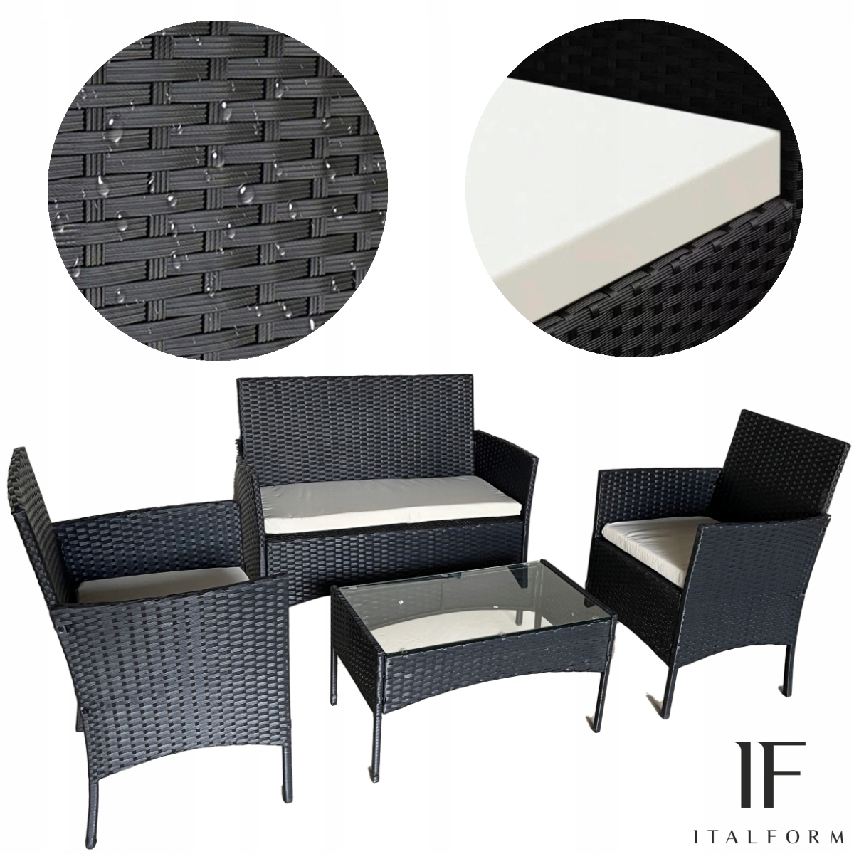 КОМПЛЕКТ САДОВОЙ МЕБЕЛИ ИЗ ТЕХНОРАТТАНА ITALFORM RATAN Код производителя 1281580416866