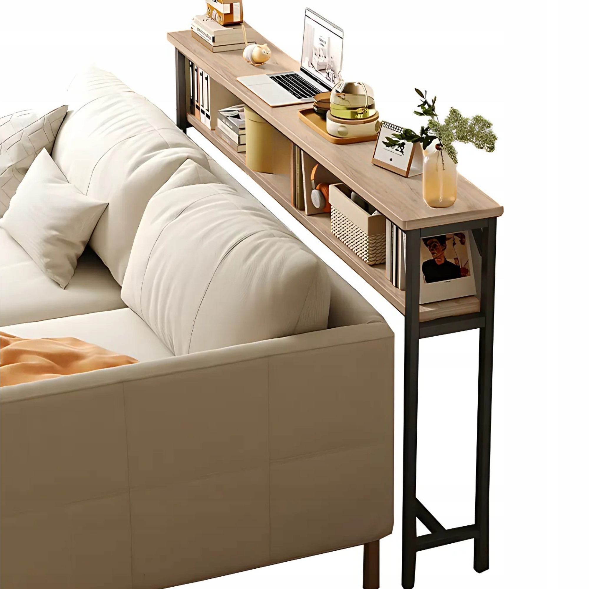 Konzola Stolek Loft Za Pohovku Regál Držák Na Květináč Obývacího Pokoje Dub Sonoma 100x20x102