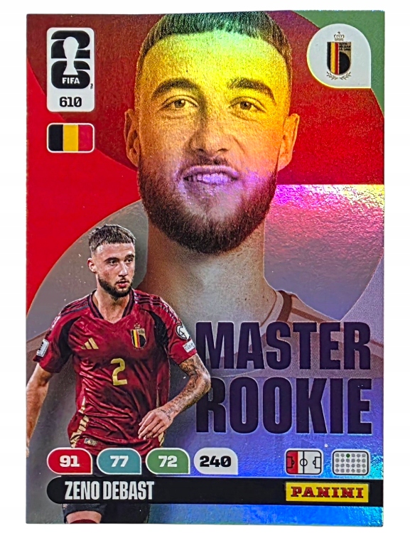 Karty Piłkarskie Panini World Cup 2026 Master Rookie 610 Zeno Debast