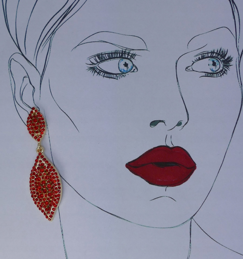 KOLCZYKI kryształki wieczorowe kolor Kolekcja pistolet