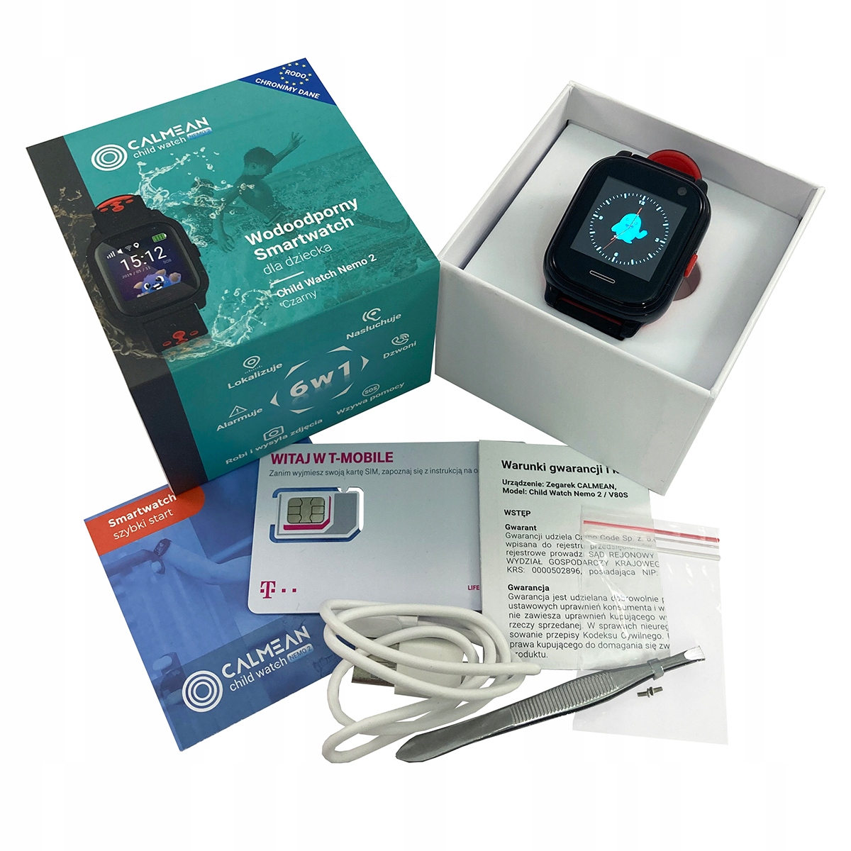 Wodoszczelny Lokalizator GPS Dziecka CALMEAN NEMO2 Kolor czarny