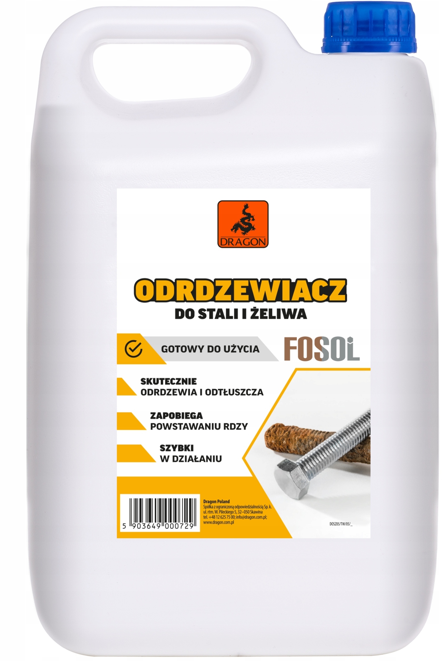 Dragon Odrdzewiacz do stali i żeliwa 5L