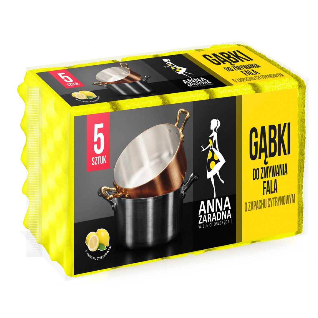 

Gąbki do zmywania Fala 5 szt zapach cytrynowy Az