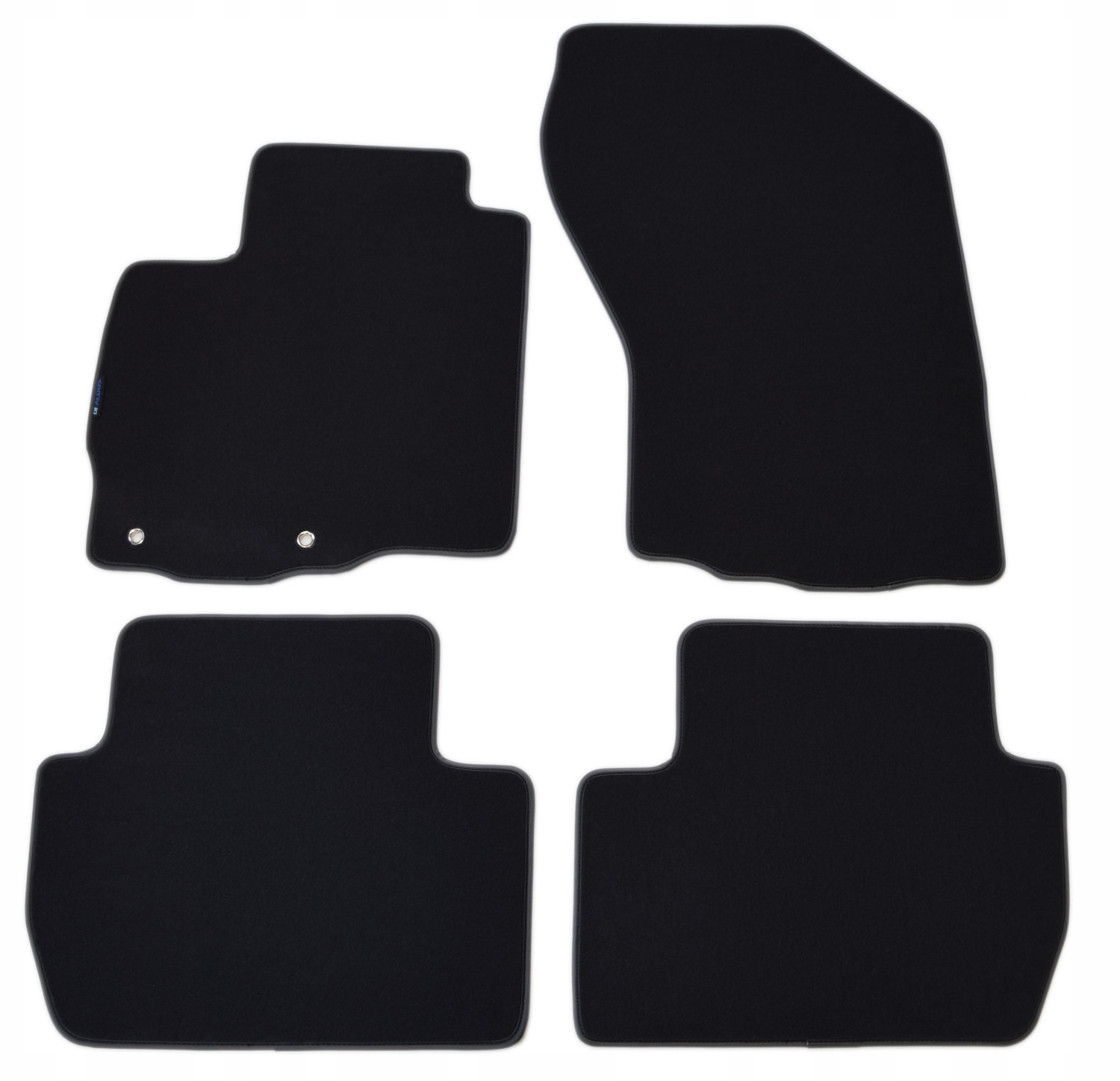 Czarne dywaniki welurowe Diamond, Lamówka - Citroen C-Crosser 2007-2012r.