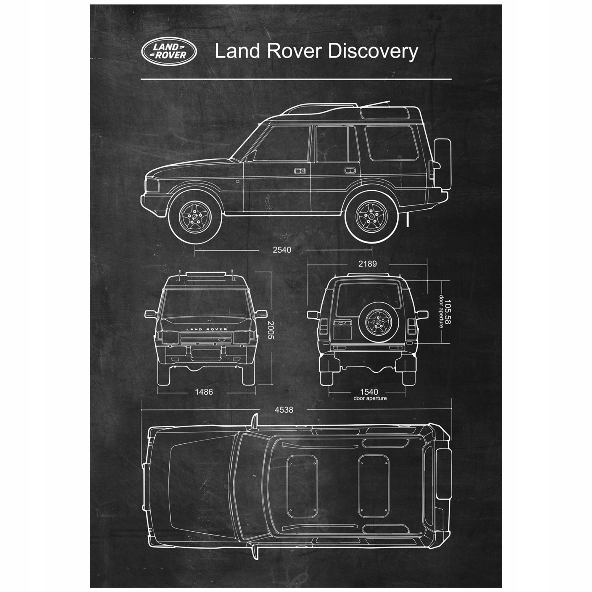 Plakat Land Rover Discovery Retro Patent Schemat • Cena, Opinie