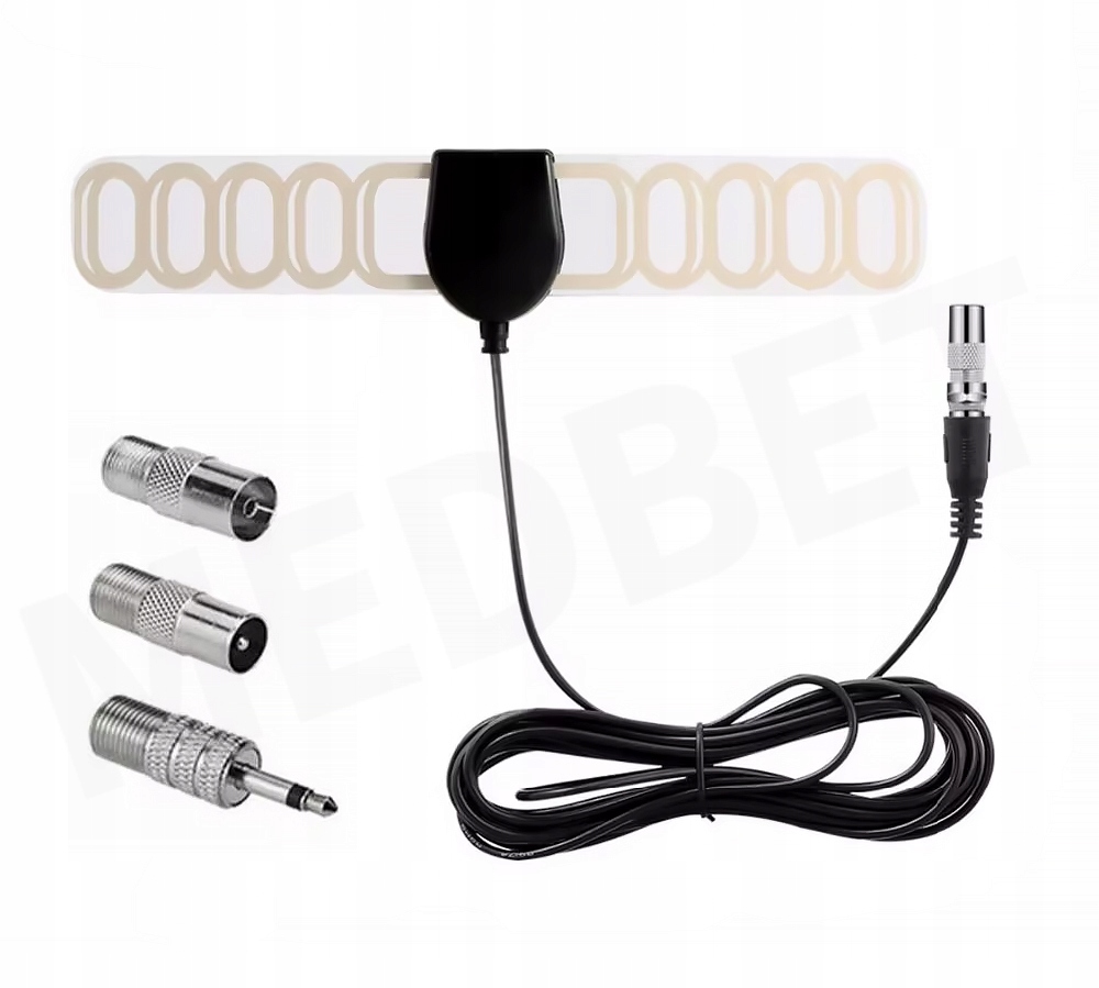 ANTENA RADIOWA FM 3 METRY Z 4 WTYKAMI DO WIĘKSZOŚCI URZĄDZEŃ SAMOPRZYLEPNA