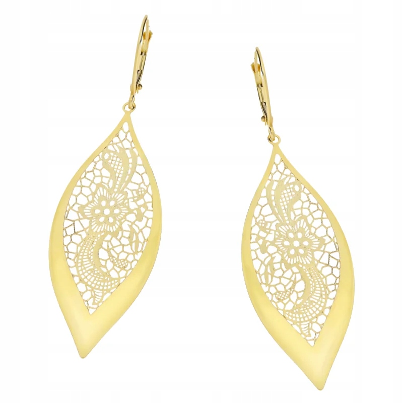 Zlaté náušnice poutavé, prolamované slzičky, jako dárek 2,99 g