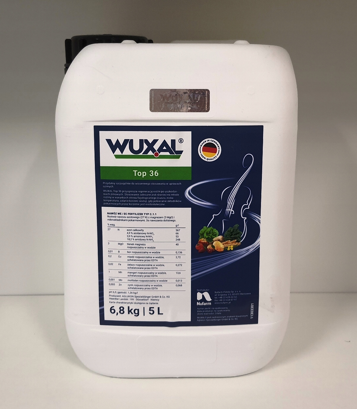 

Wuxal Top 36 5L Nawóz Dolistny Zboża Warzywa Owoce