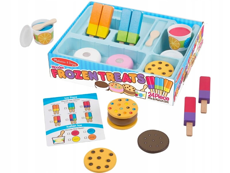 

Drewniane Lody do Zabawy Zestaw na Magnesy 9el
