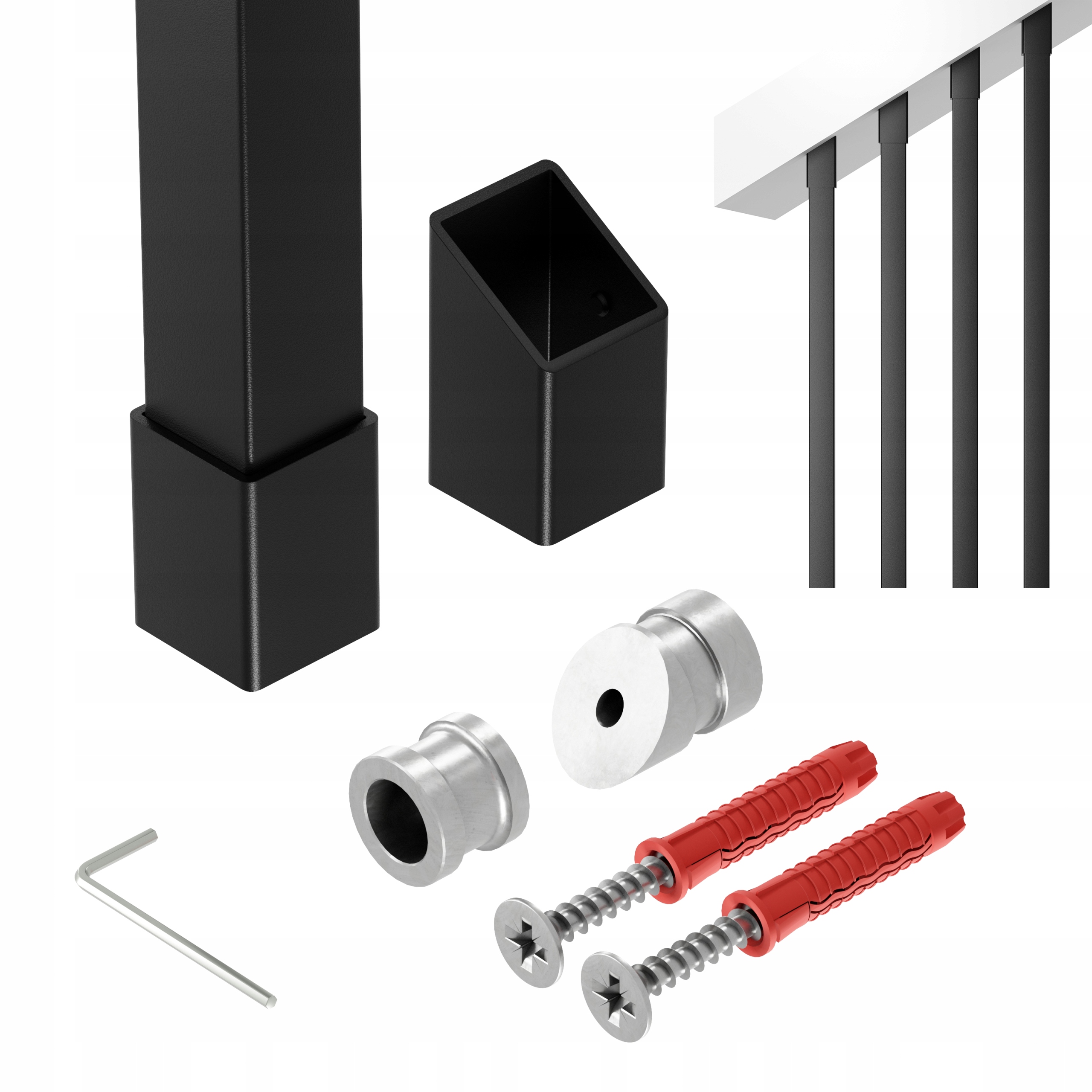 Zábradlí na schody šikmé 32 st Harfa 25x25 mm struktura 400 cm Paxo 32