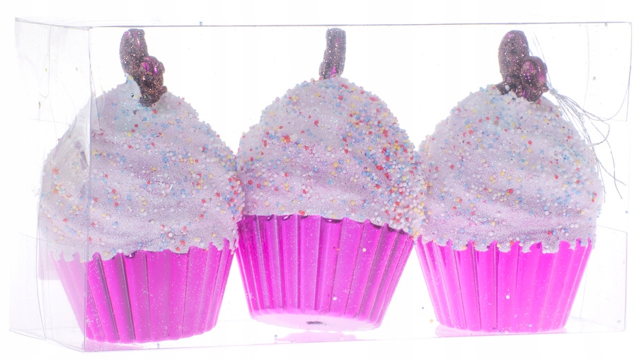 

Bombki Babeczki muffinki różowe 3 sztuki 10cm