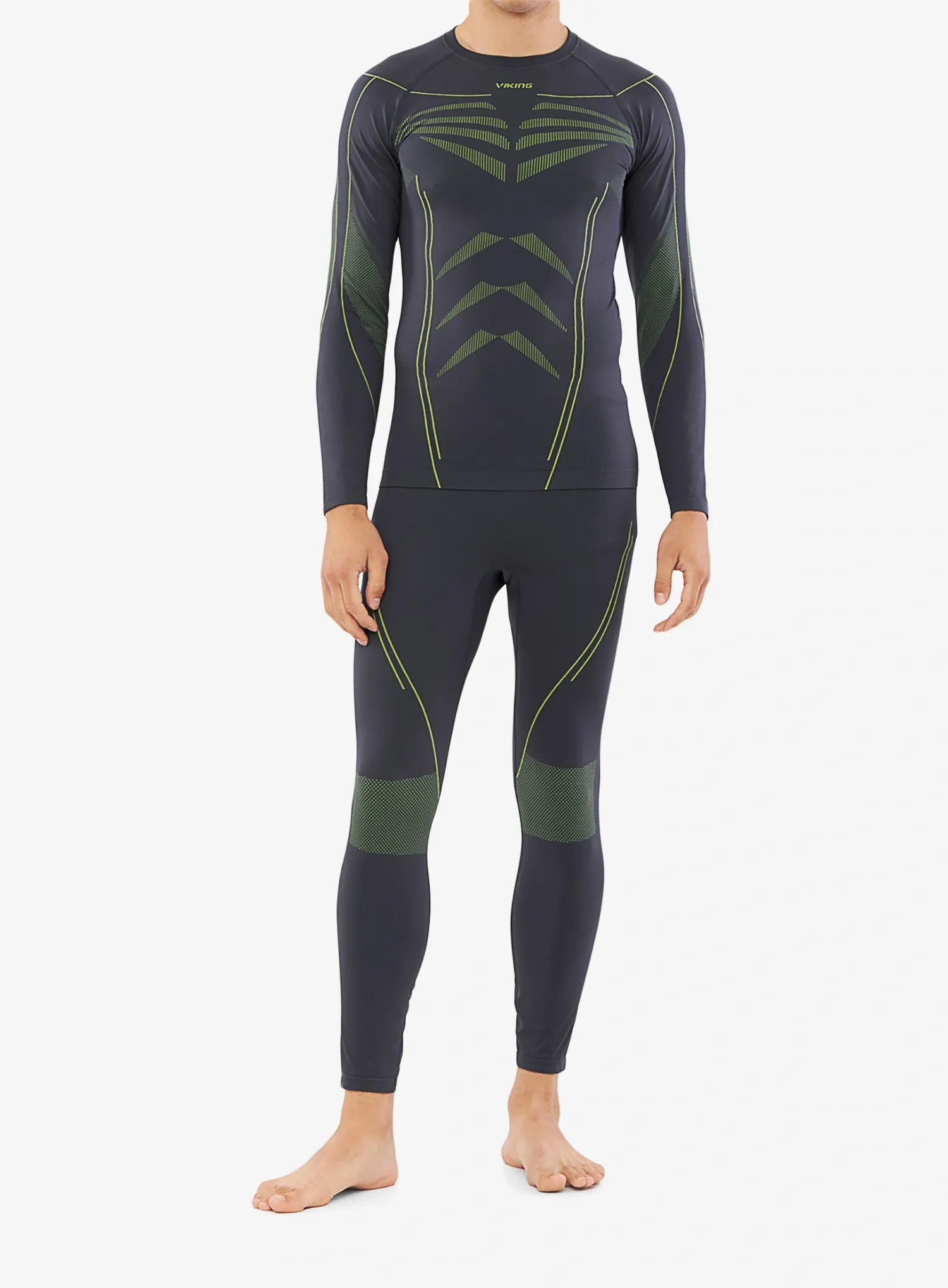 Termoprádlo Viking Base Layer Rocket Set tmavě šedá/limetková M