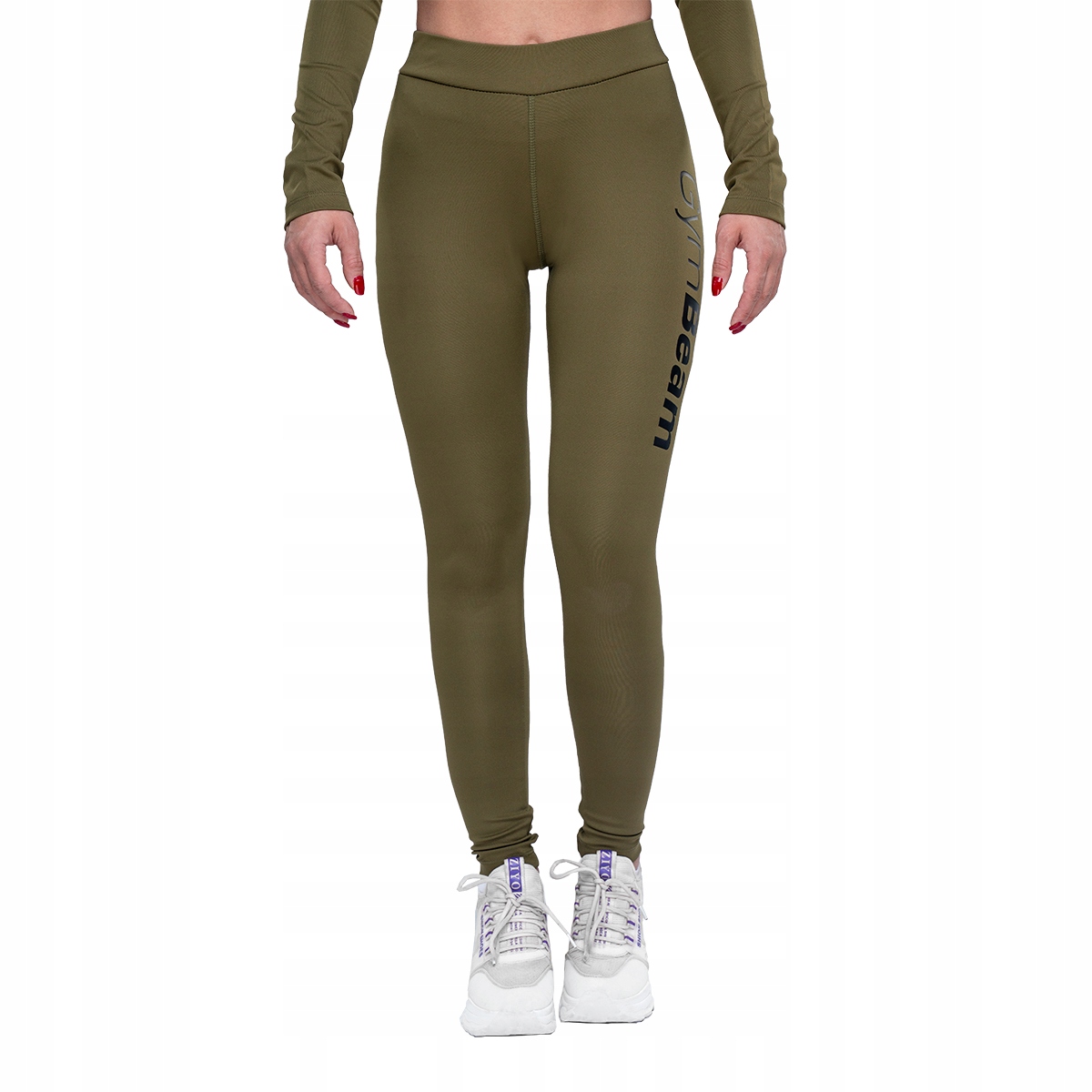 Damskie Legginsy Fitness Oliwkowe GymBeam Xs