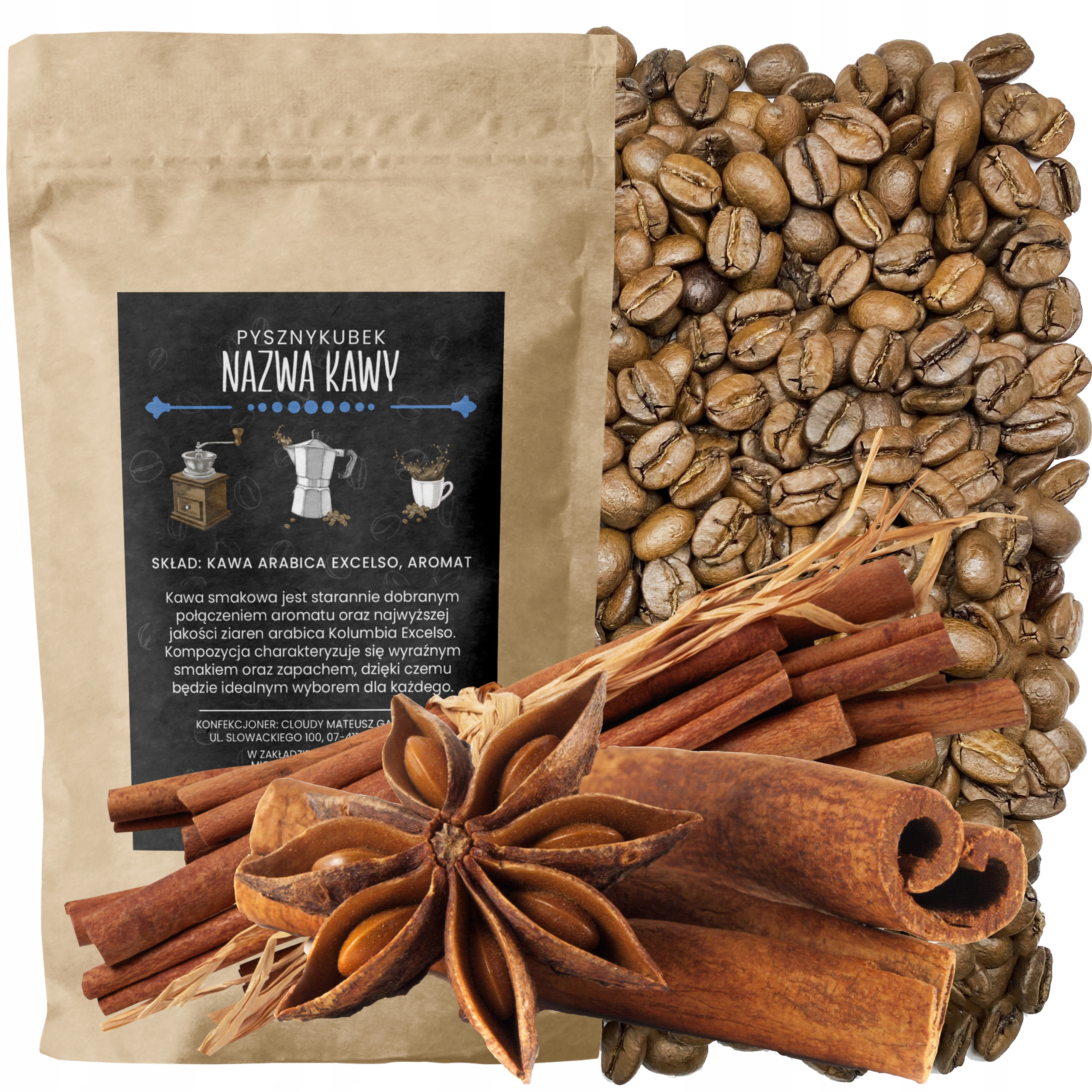 Kawa smakowa Korzenna 1KG 1000G arabica aromatyczna