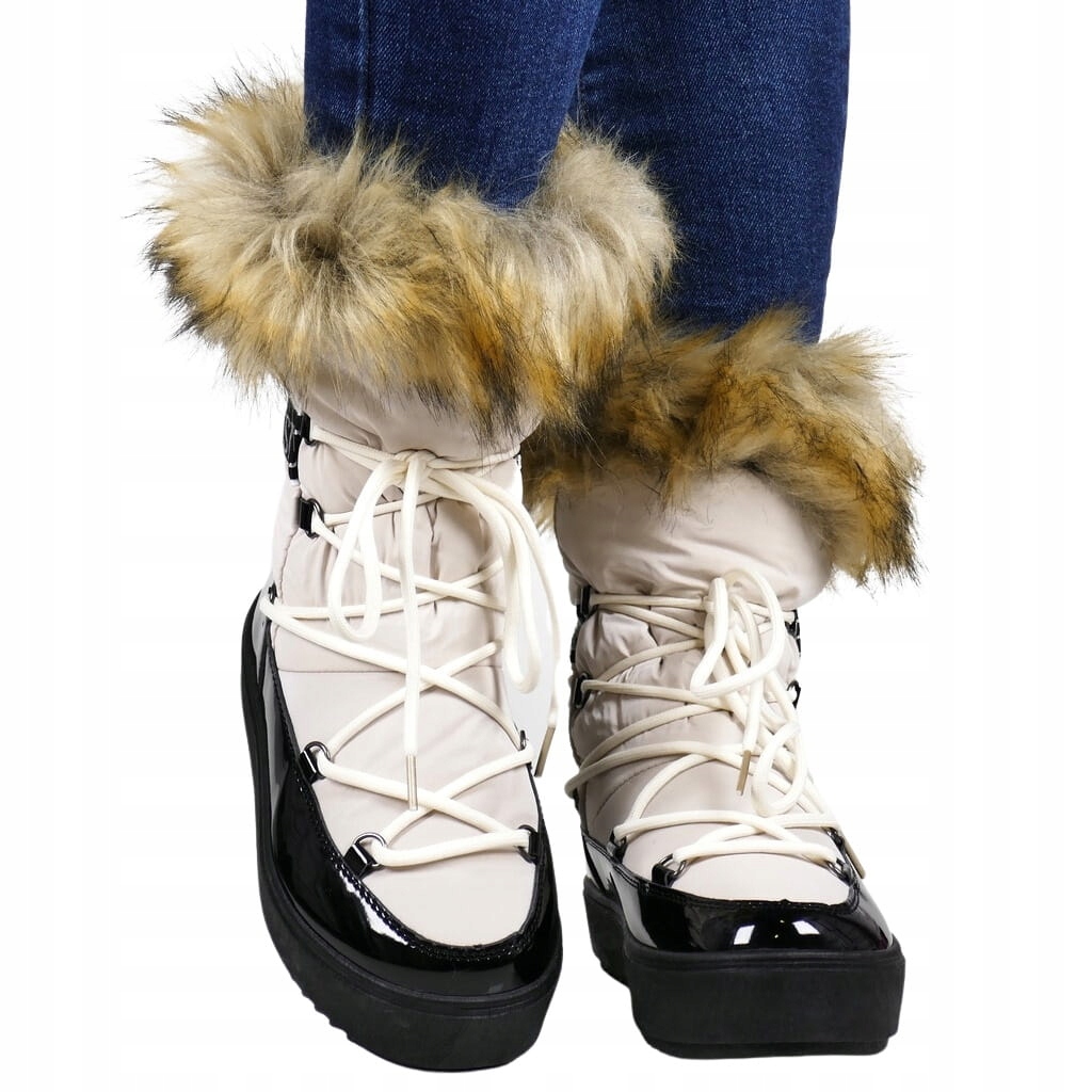 Teplé Zimní Sněhule S Kožešinou, Béžové Vinceza