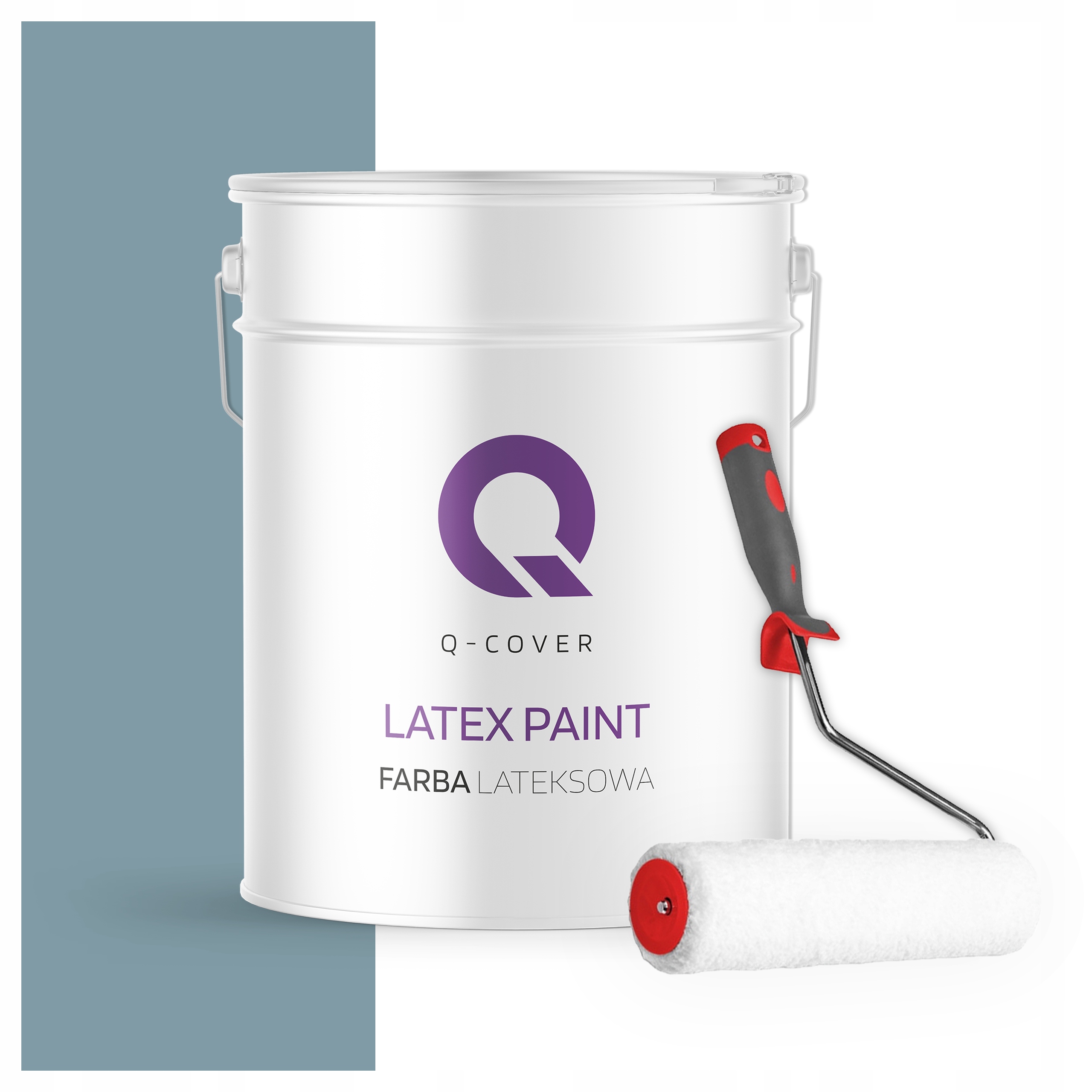 Latexová farba na steny stropov Mat 10L Šedá Platinová Tmavá valček