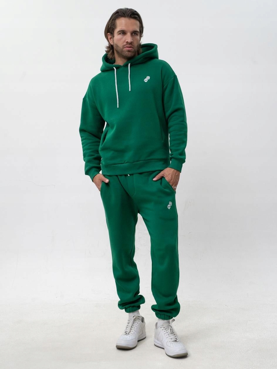 Tepláková Souprava Bavlněná Láhvově Zelená Lucky Dice Malé Logo XL