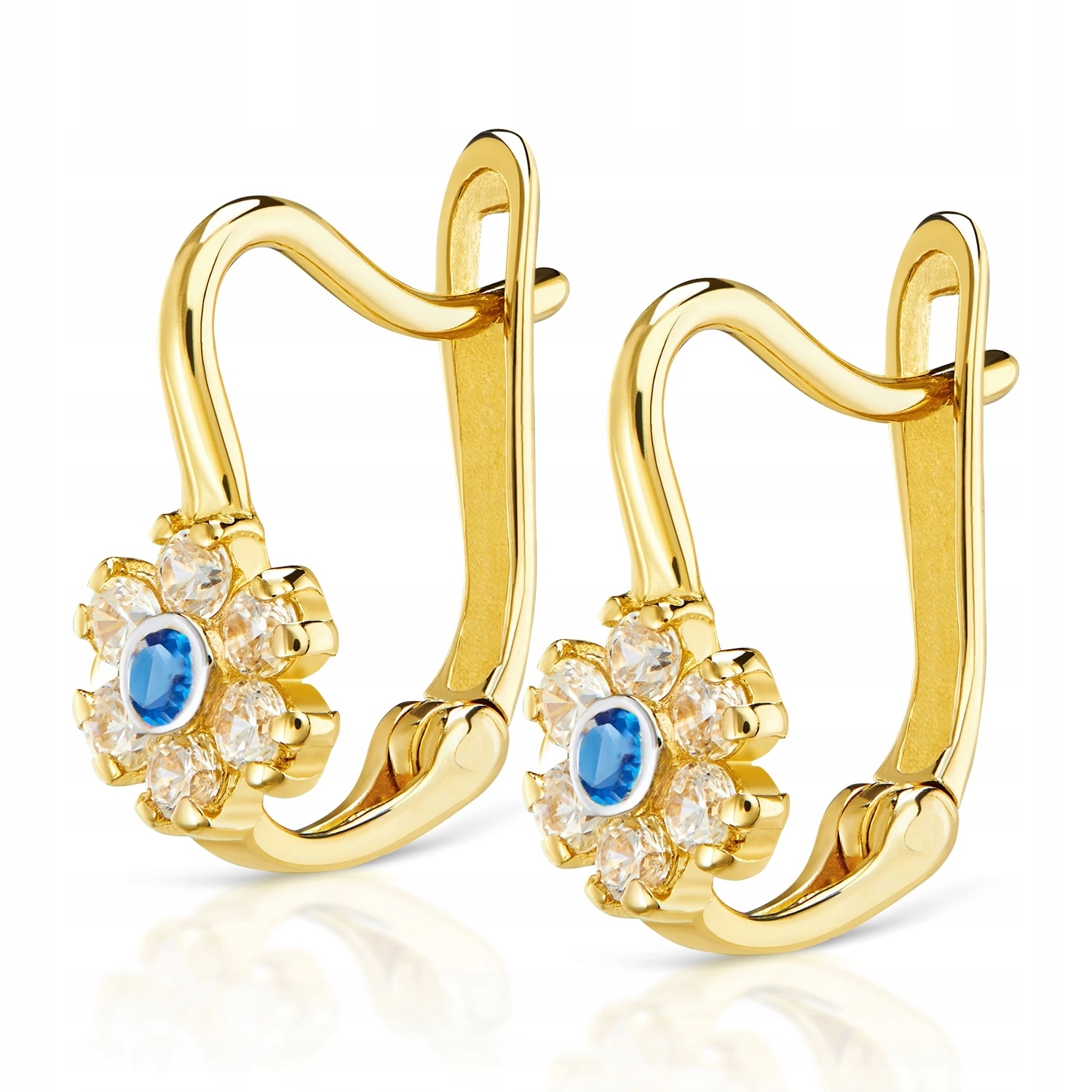 Złote Kolczyki Pierwsza Komunia Próba 333 Kwiatek