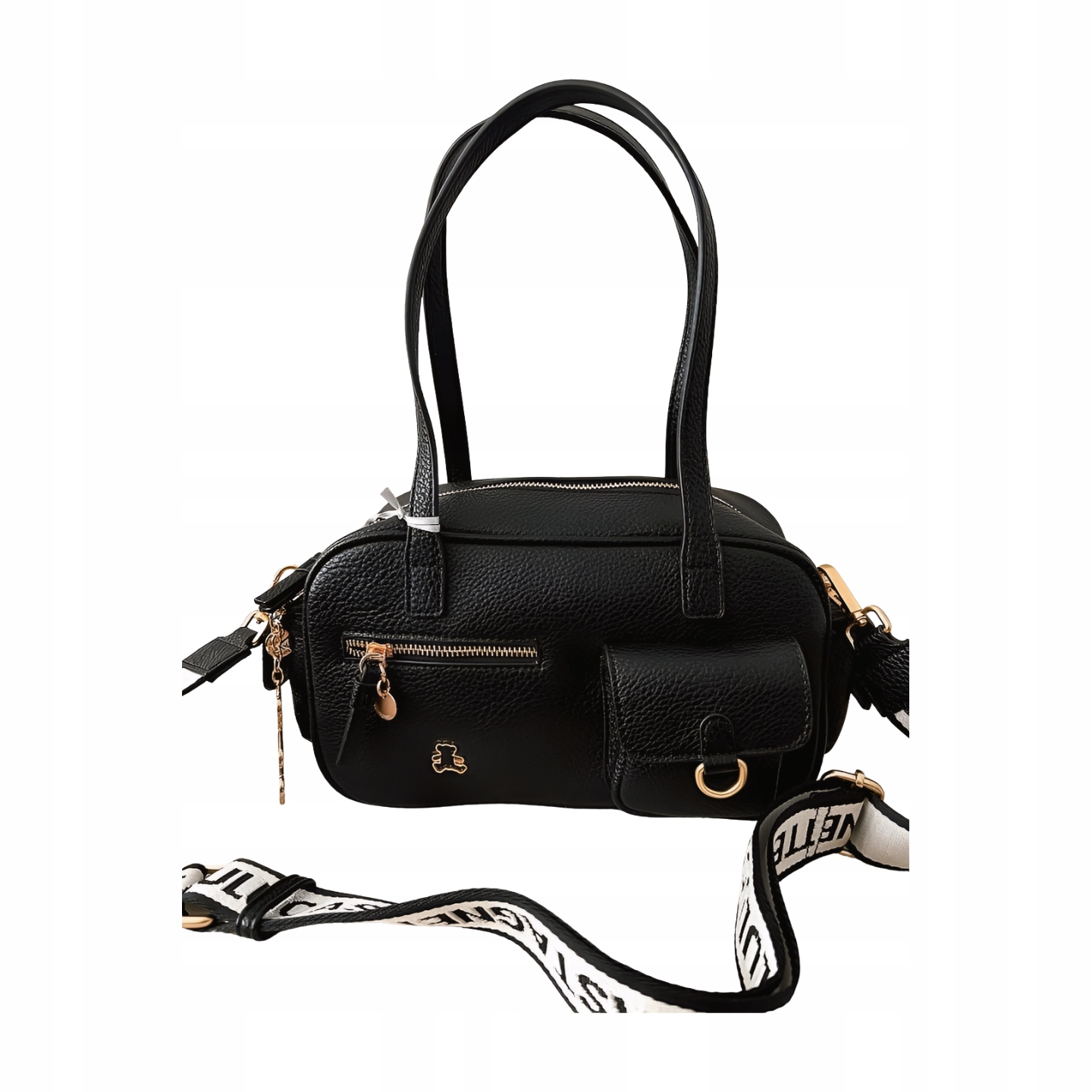 Lulu Castagnette kabelka kufřík přes rameno černá s kapsami