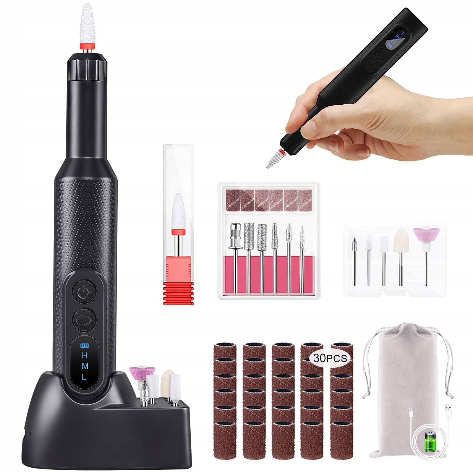 Elektrický Leštič Nehtů S Usb Zásuvkou 20 000 Rpm