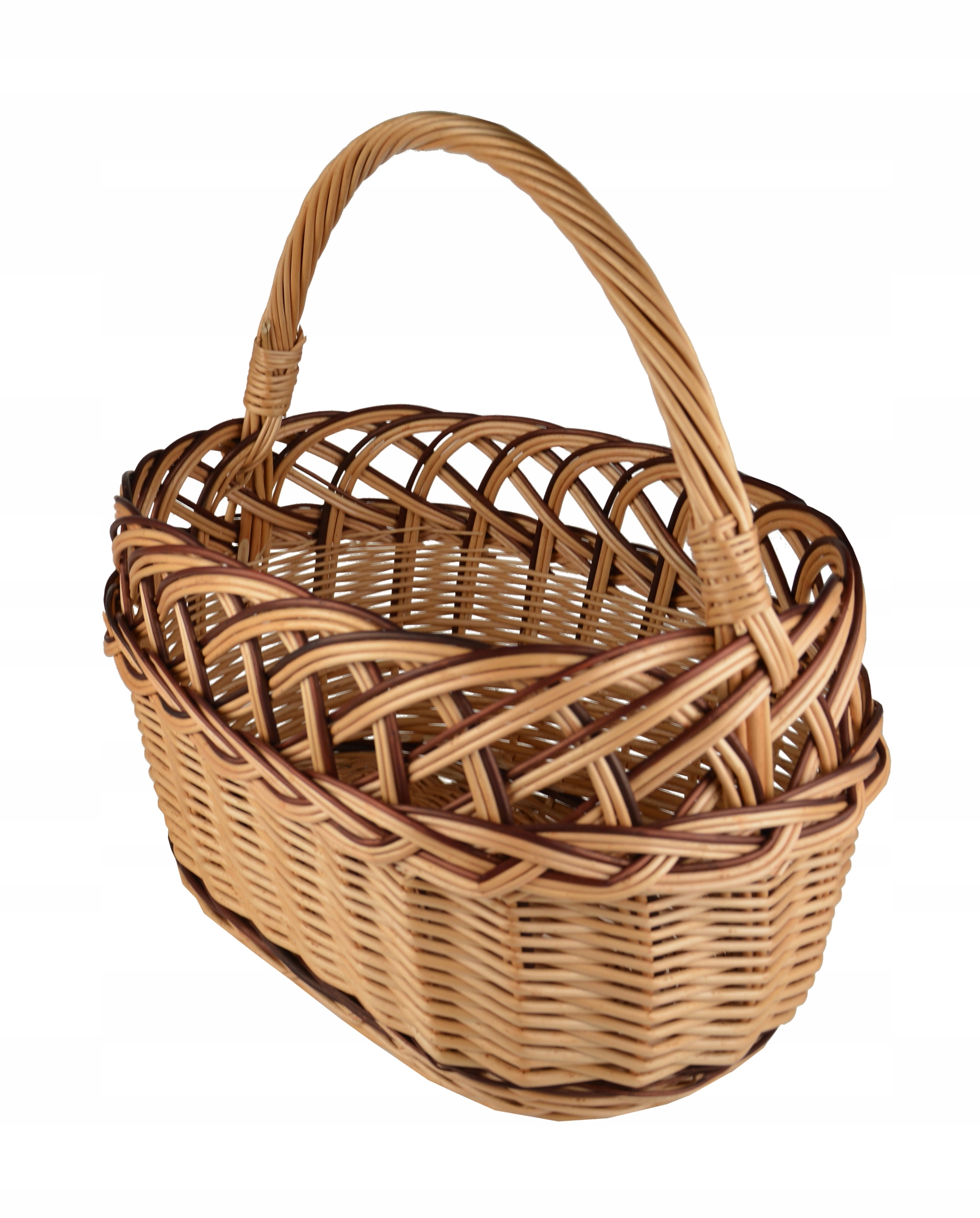 

Wiklinowy koszyk Na Zakupy Piknik Grzyby ażur XXL