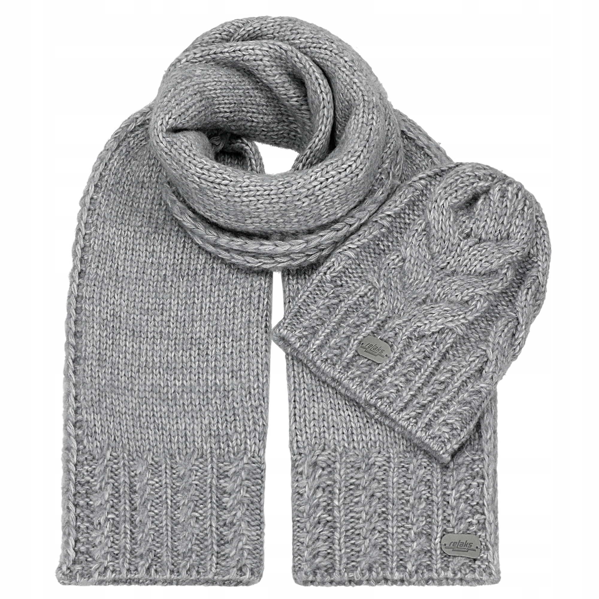 Čepice Zimní Dámská Šála Šátek vlna merino teplá Sada Šedá Relaks