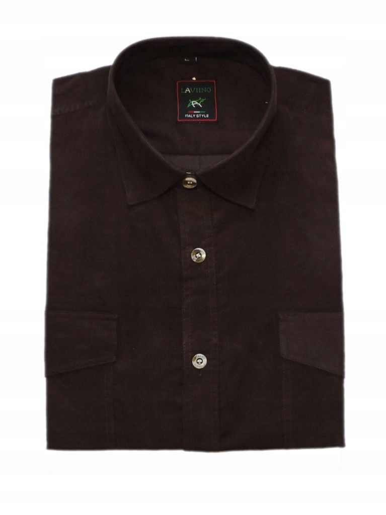 L Pánská košile šusťáková hnědá hladká