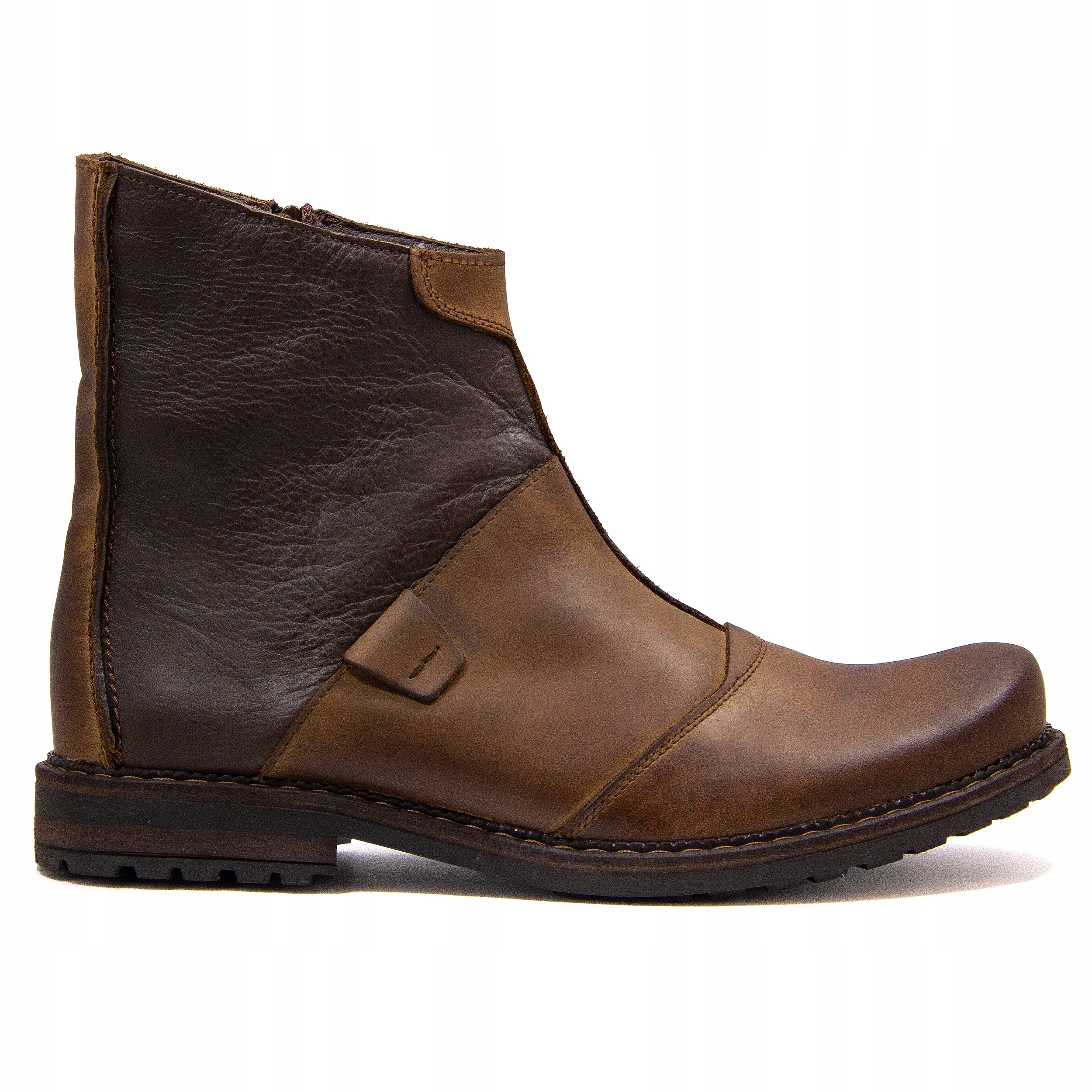 Pánské vysoké Vojenské Tyčinky Polské Kůže přírodní 553 hnědá 46