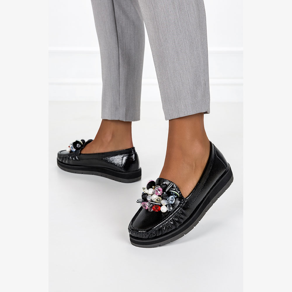 MOKASYNY DAMSKIE PÓŁBUTY Z OZDOBĄ WKŁADKA SKÓRA 39 Marka Casu