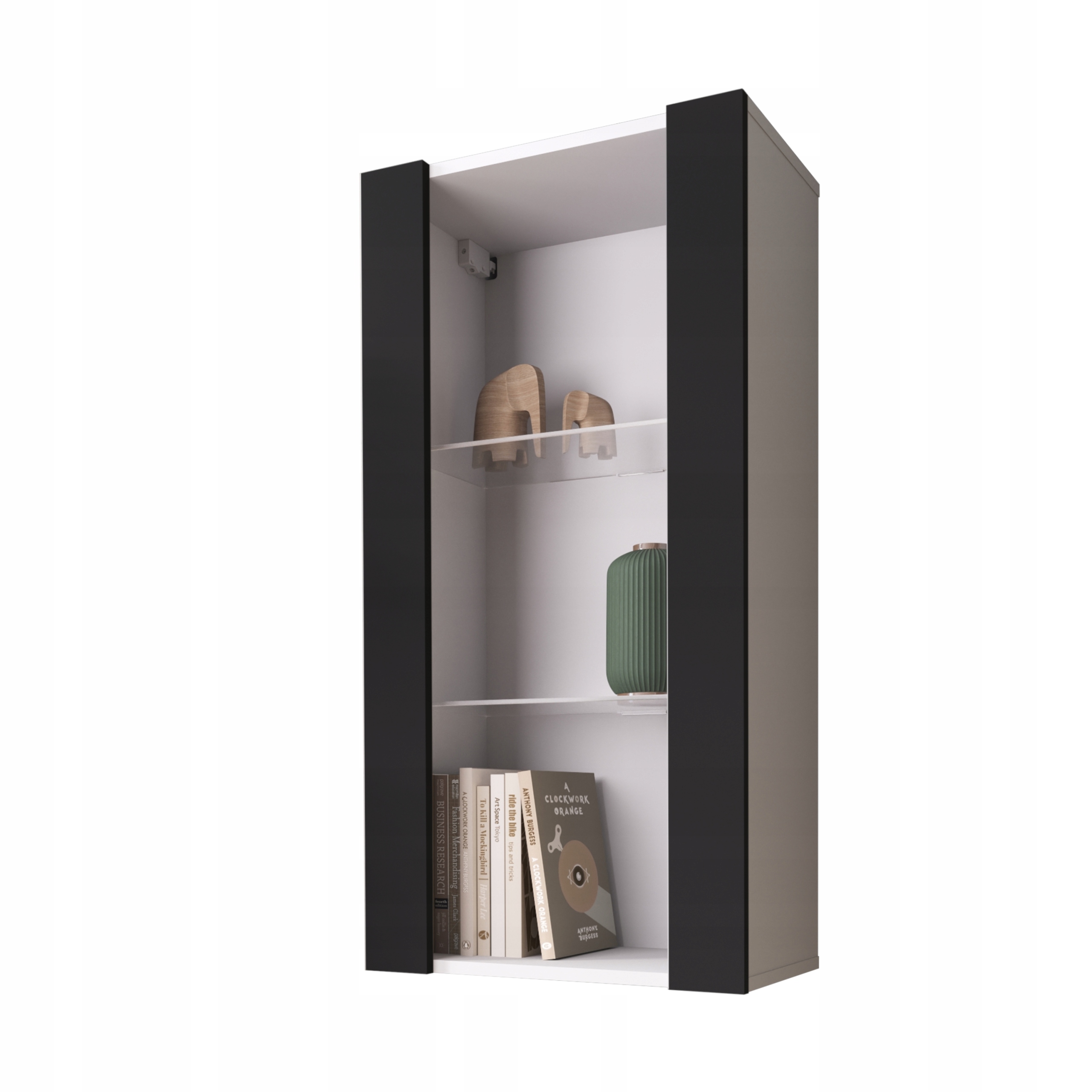 komodee Tivoli Závesná vitrína Vertical 100 Biela-Čierna