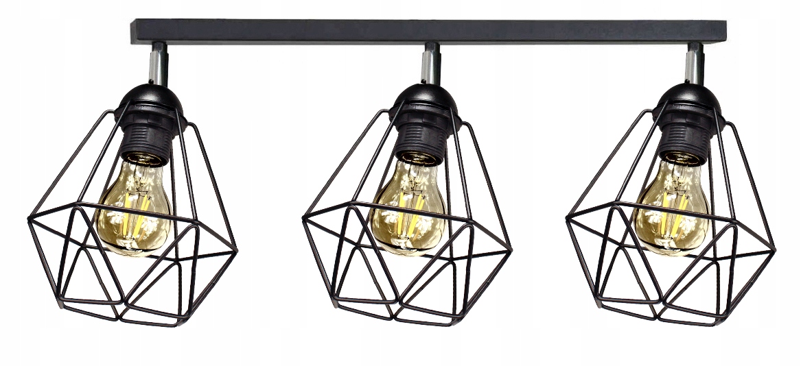 Lustr Stropní Svítidlo Diamant 3 Černá s Led osvětlením