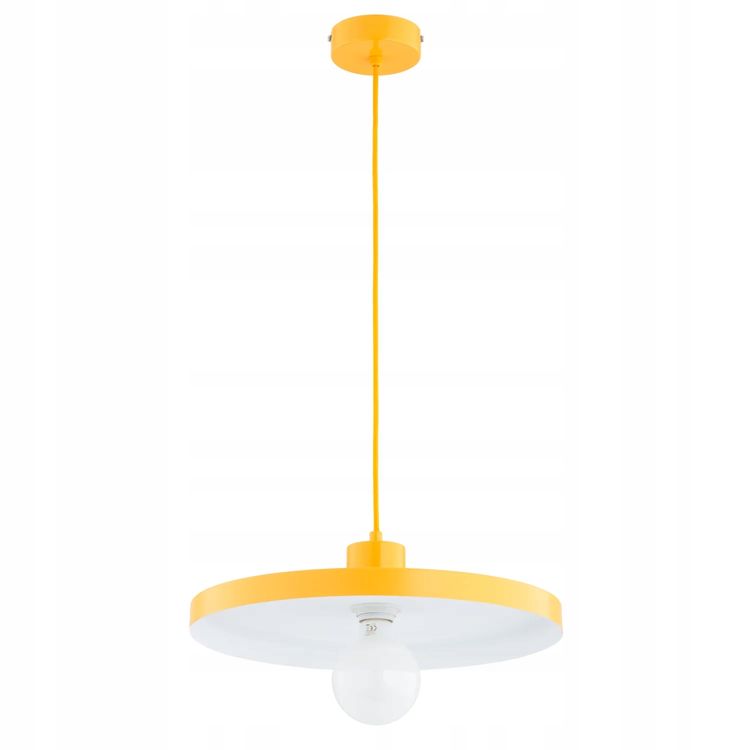 Alfa Eteri závěsná lampa loft žluto-bílá talíř 1xE27
