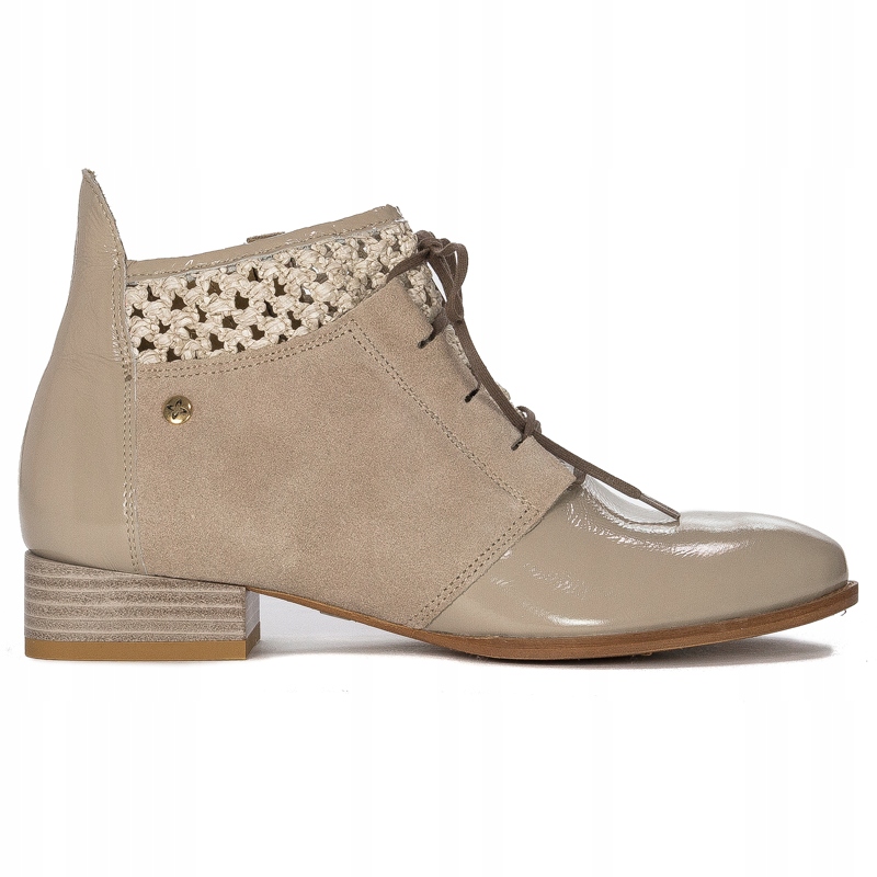 Trzewiki Botki Maciejka 05953-04 skórzane beżowe r.41 Oryginalne opakowanie producenta pudełko