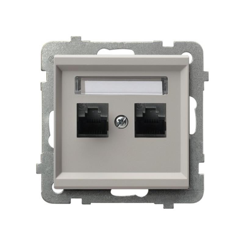 Ospel Sonata kašmír Počítačová zásuvka kat.5e GPK-2R/K/m/82