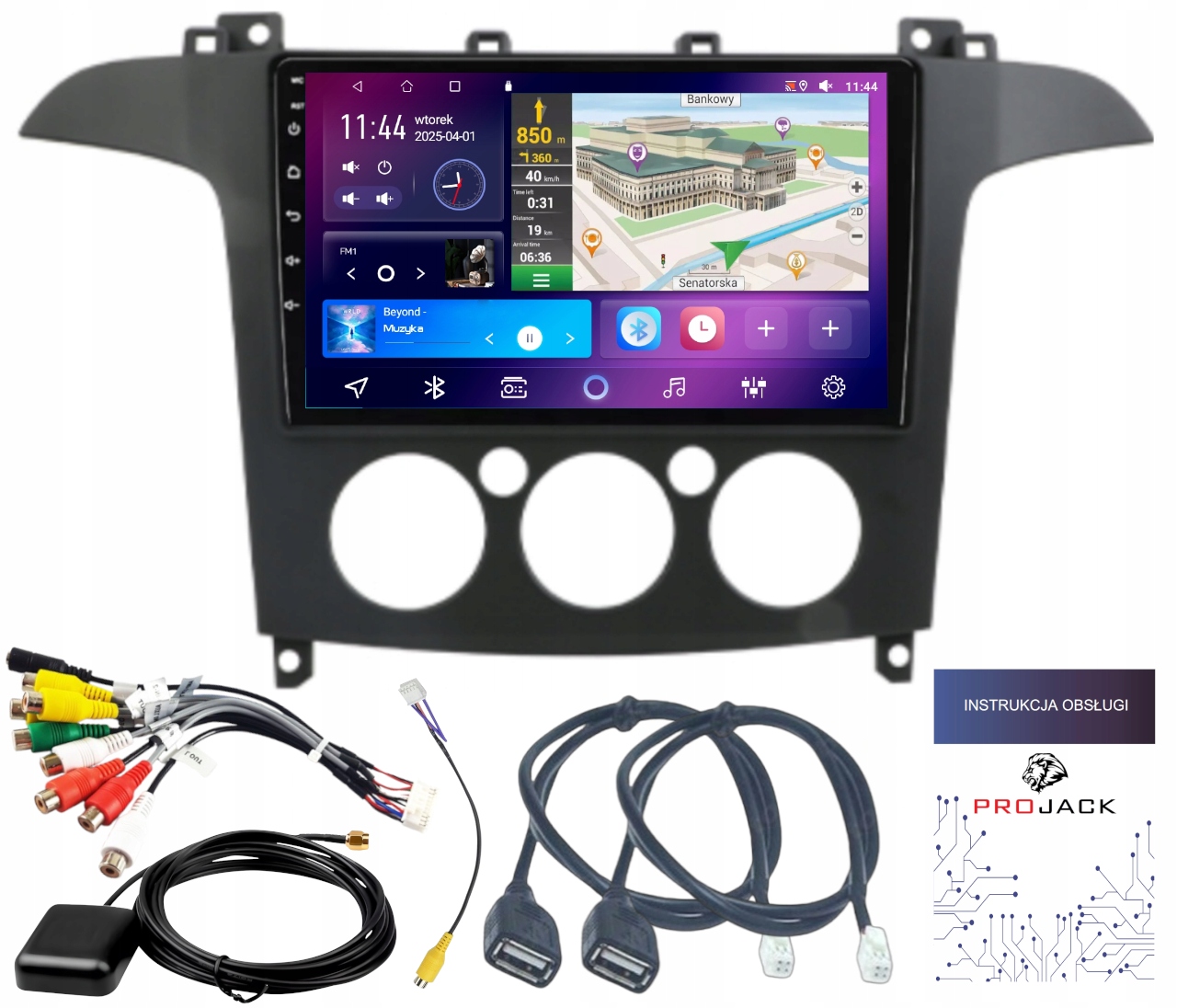 Autorádio Navigácia Ford Smax Galaxy Carplay Android Auto 4/64 Gb