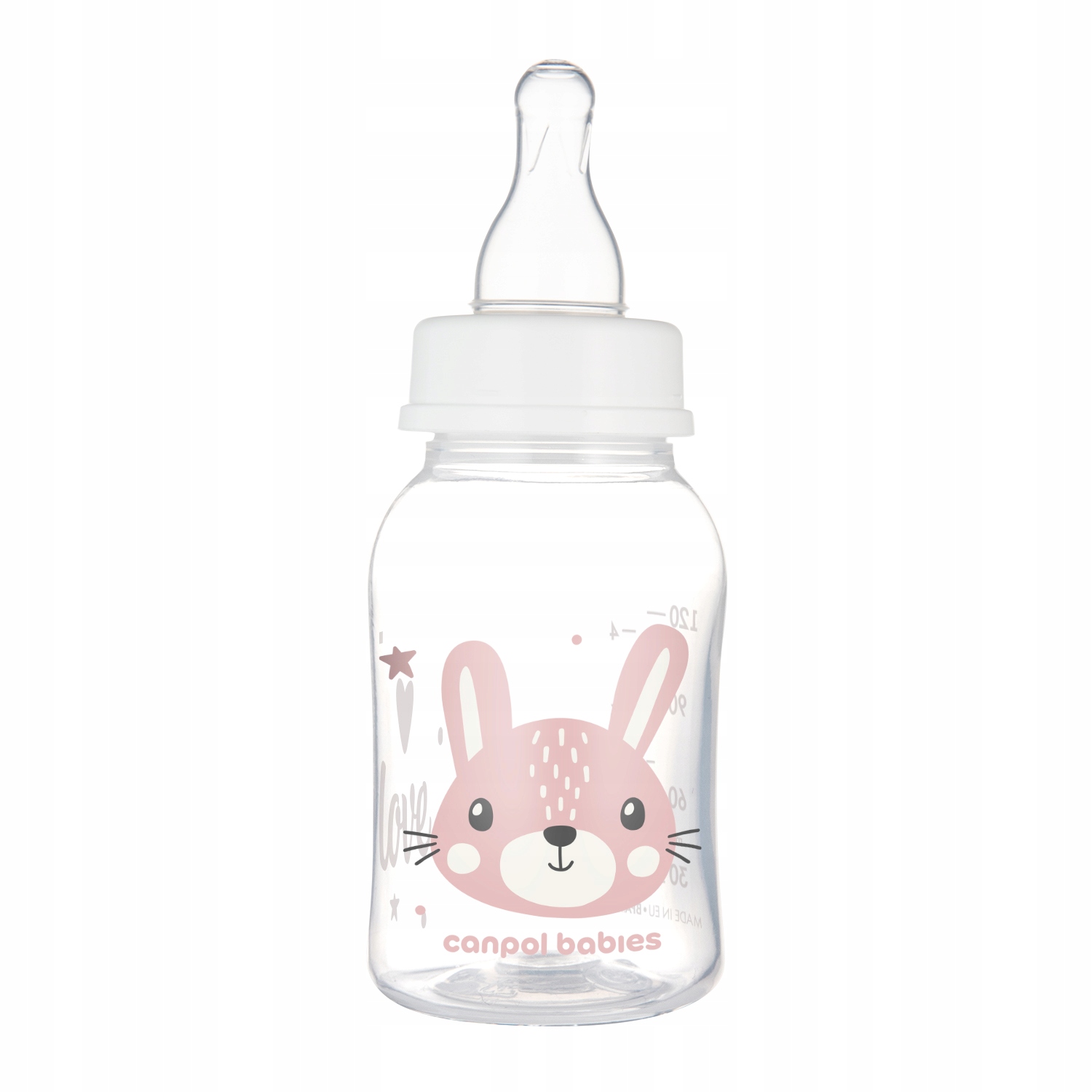 CANPOL LEKKA WĄSKA BUTELKA DO MLEKA 120ml 0m+ CUTE ANIMALS Pojemność 120 ml